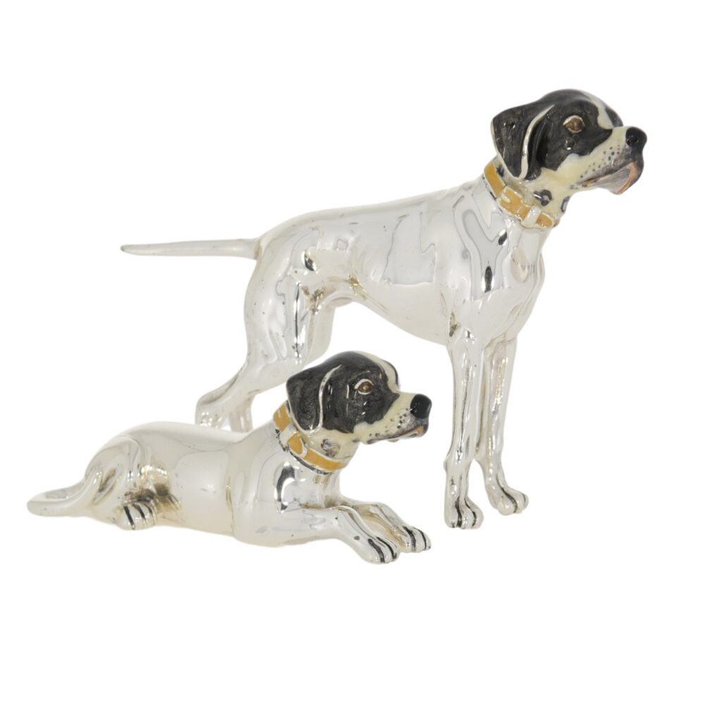 Saturno Sterling Silver and Enamel Dogs – Pointer Ornaments