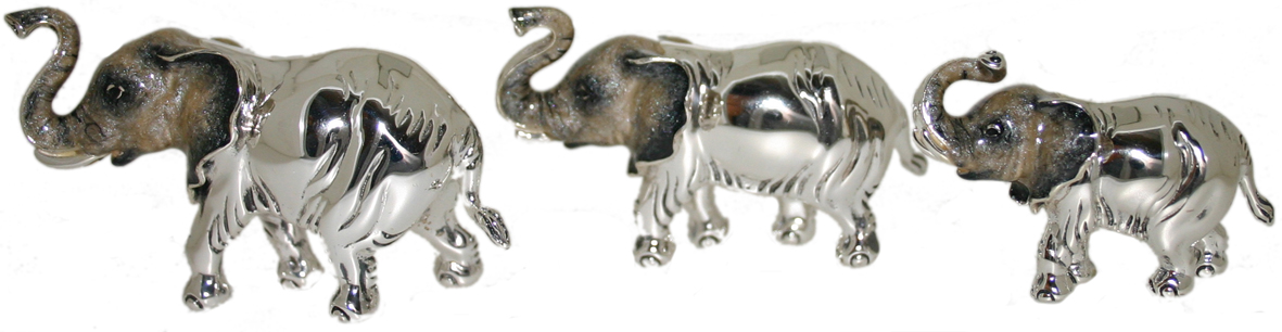 Saturno Silver and Enamel Elephant Ornaments - Connard & Son Ltd.