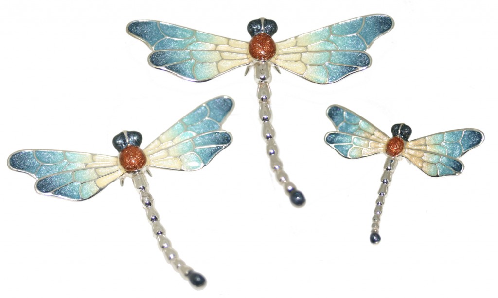 Saturno Silver and Enamel Dragonfly Ornaments - Connard & Son Ltd.