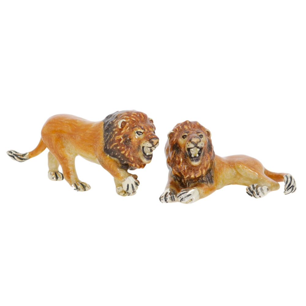 Saturno Sterling Silver and Enamel Lion Ornaments
