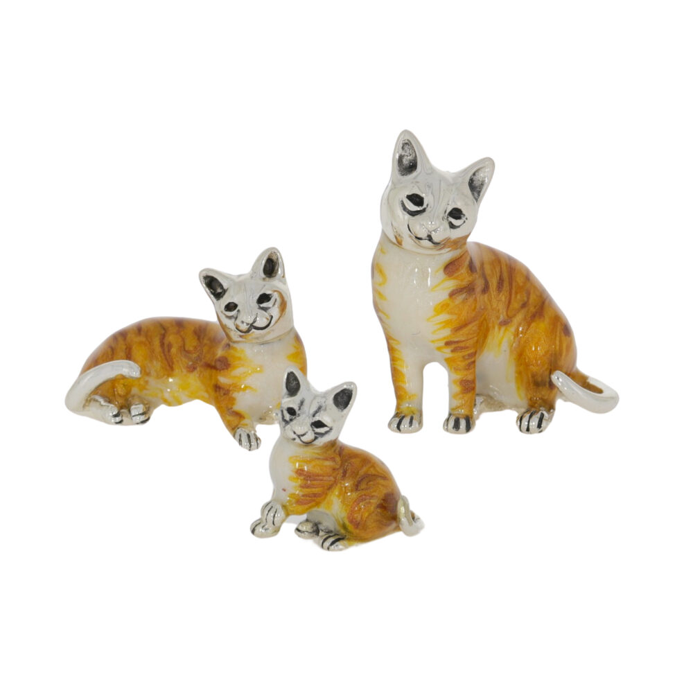 Saturno Sterling Silver and Enamel Cats – Marmalade Ornaments