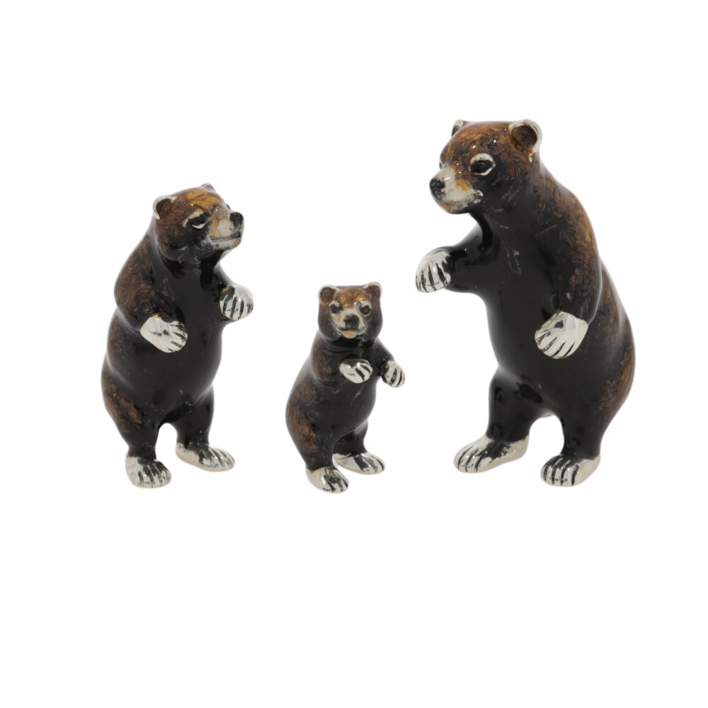 Saturno Sterling Silver and Enamel Bear Ornaments