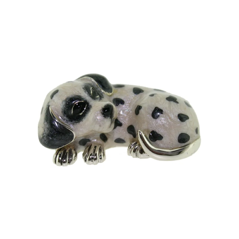 Saturno Sterling Silver and Enamel Dog – Dalmatian Puppy Ornament