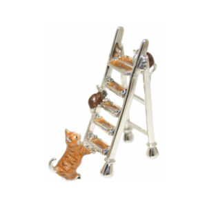 13103 Cat,mice on ladder orange