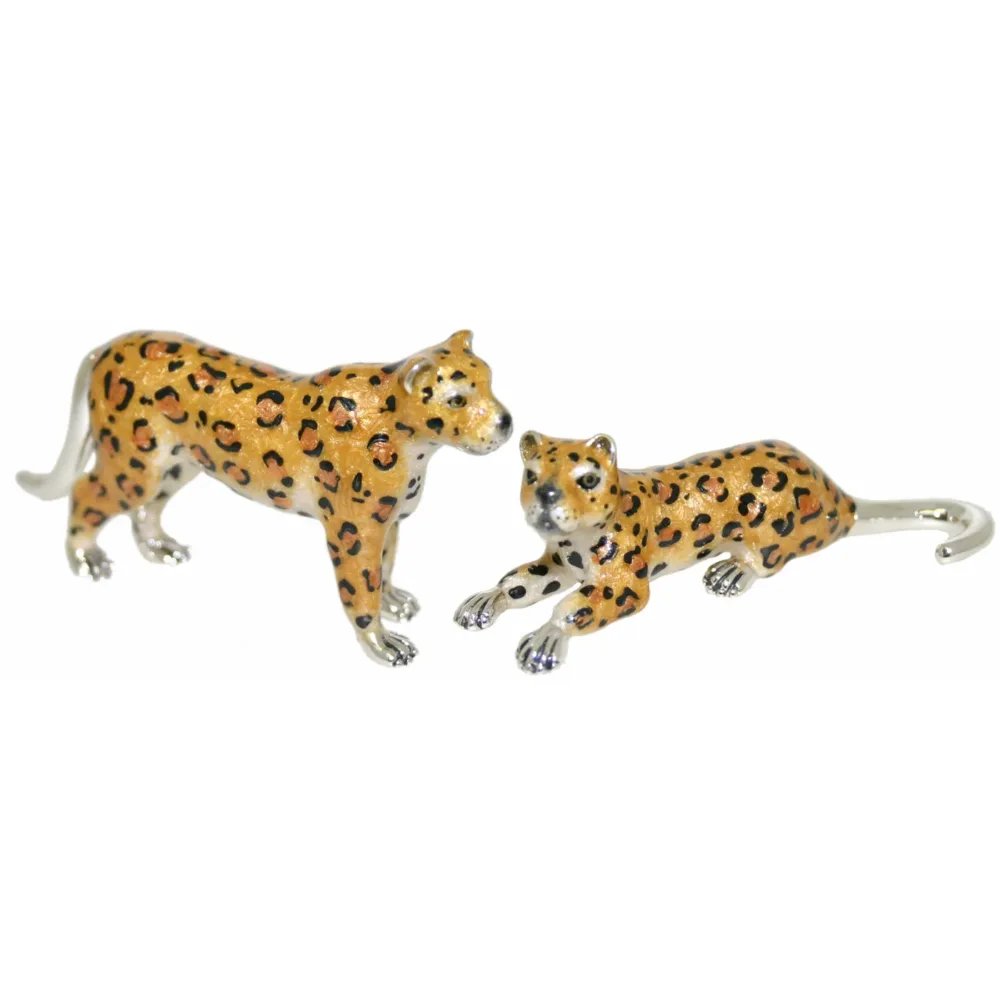 Saturno Sterling Silver and Enamel Leopard Ornament