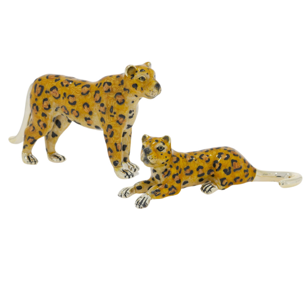 Saturno Sterling Silver and Enamel Leopard Ornament