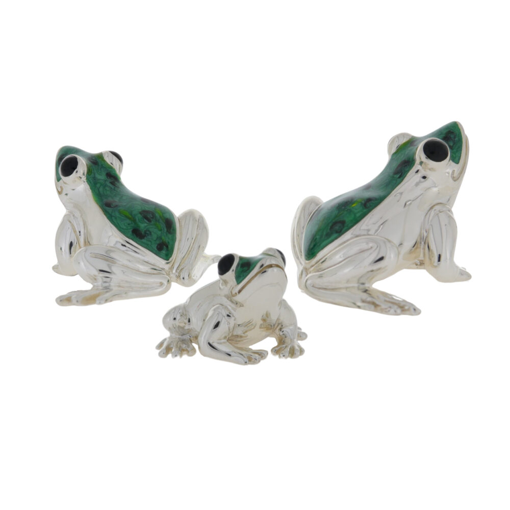 Saturno Sterling Silver and Enamel Frog Ornaments