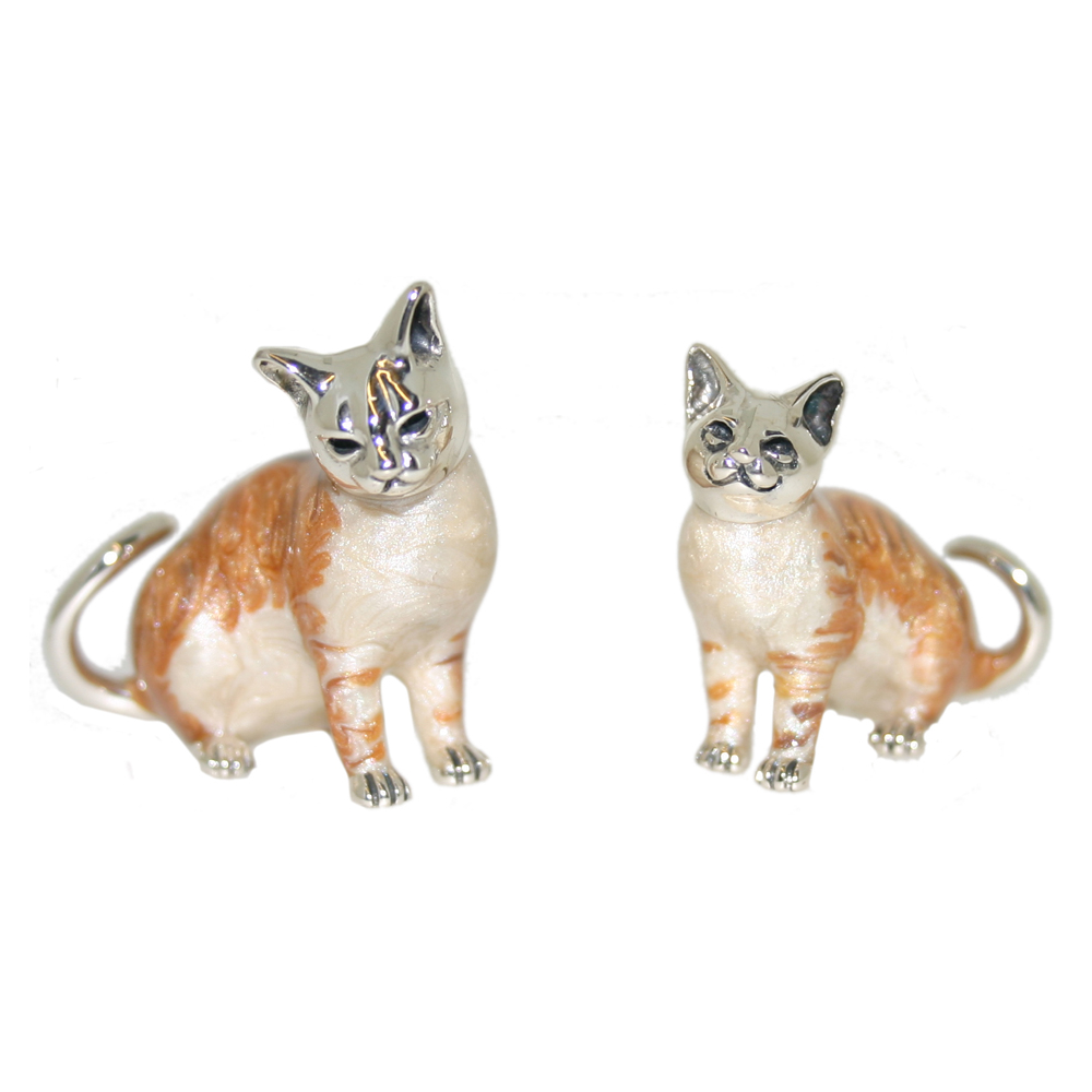 Saturno Sterling Silver and Enamel Cats – Marmalade Ornaments