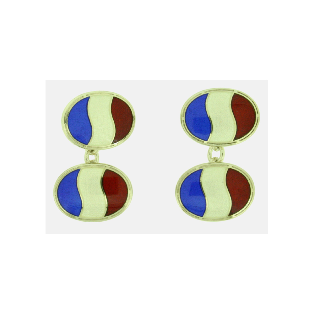 Flags of the World – France Silver and enamel chain Cufflinks