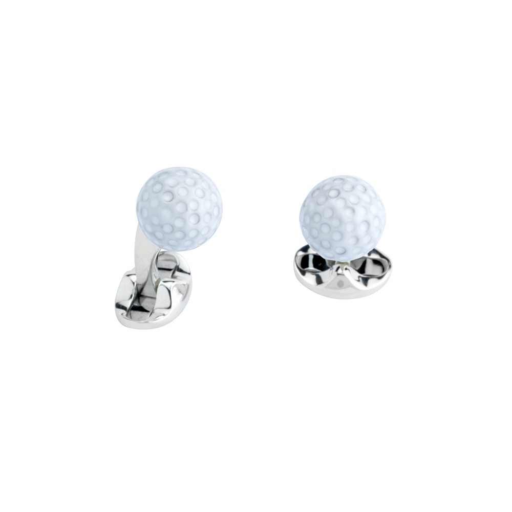 Silver and enamel Deakin and Francis Golfball Cufflinks