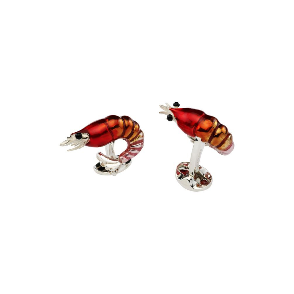 Silver and enamel Deakin and Francis Shrimp Cufflinks