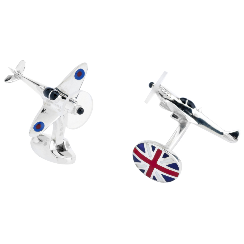 Silver and enamel Deakin and Francis Spitfire Cufflinks