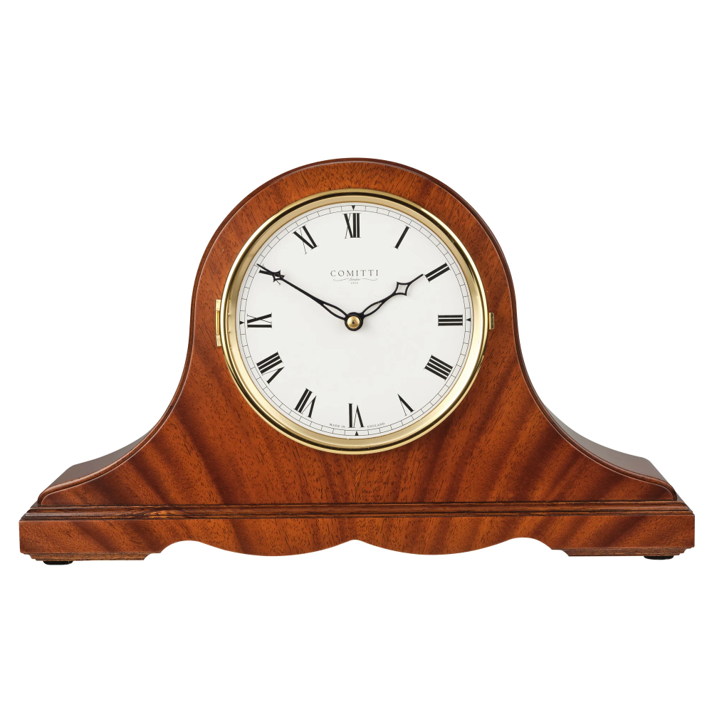 Mahogany quartz Comitti Napoleon style mantel clock C4119Q-S