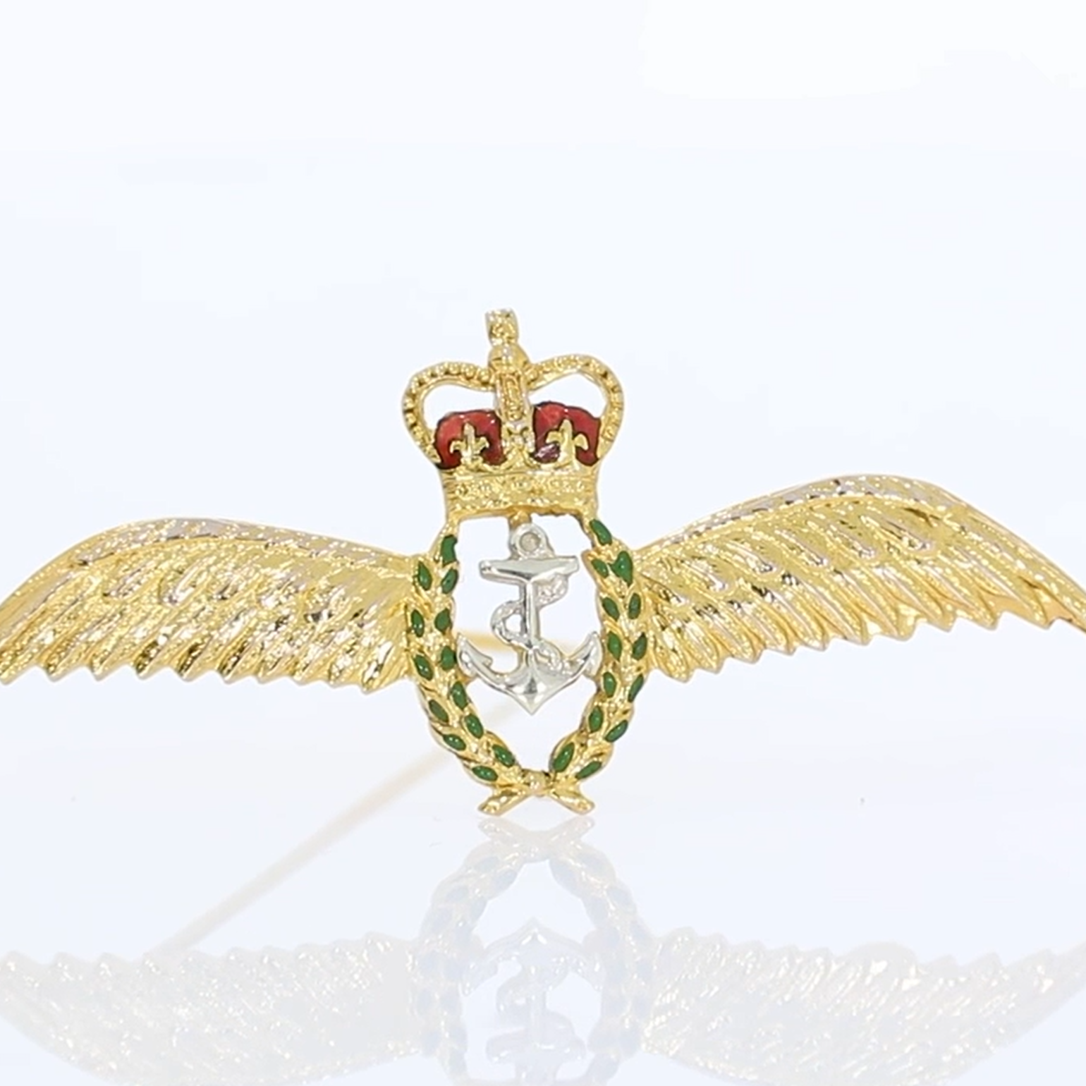 Fleet Air Arm Regimental brooch 9ct gold and enamel mount video