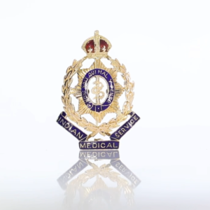 Indian Medical Service Regimental brooch 9ct gold and enamel video