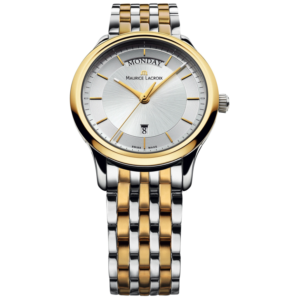 Maurice Lacroix Les Classiques Gents stainless steel and Gold Plate bracelet watch Connard Son Ltd