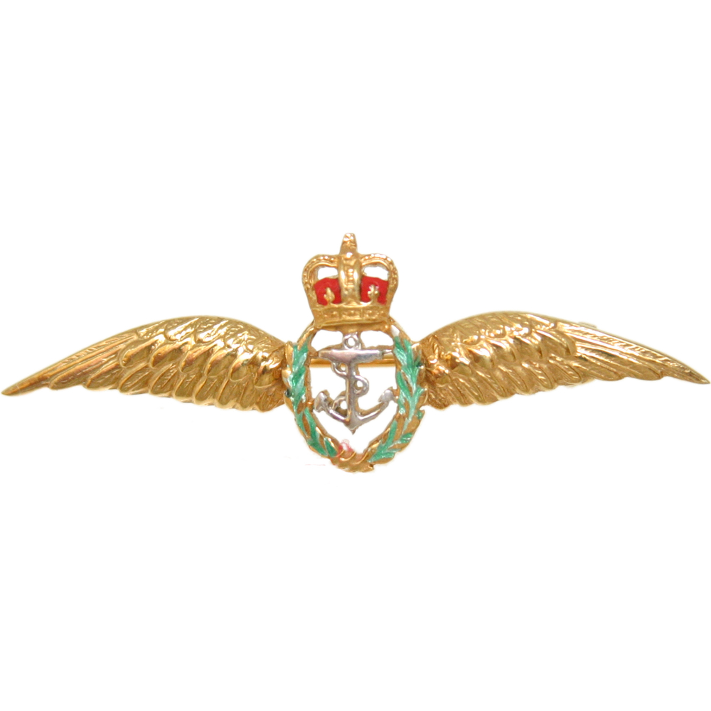 Fleet Air Arm Regimental brooch 9ct gold and enamel mount