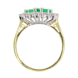 Z133.3 Emerald and diamond cluster ring top