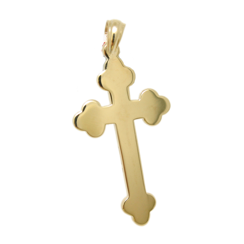 9ct yellow Gold cross Clubbed ends Plain polished