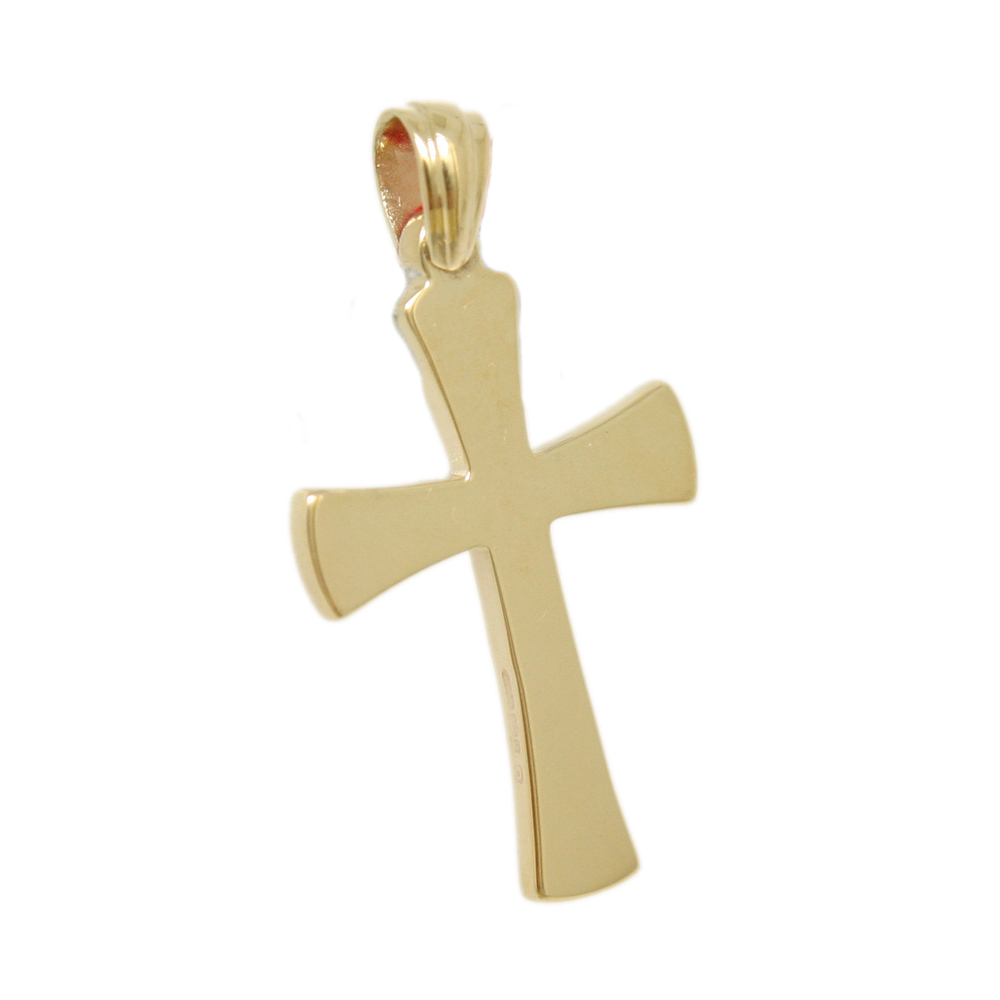 9ct yellow Gold Flared cross Plain Polished