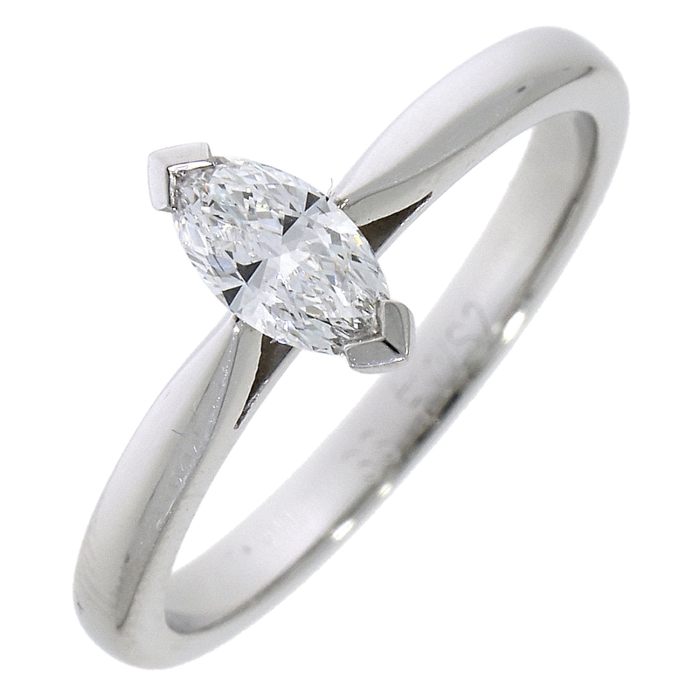 Marquise cut Diamond Solitaire ring platinum mount 0.31ct