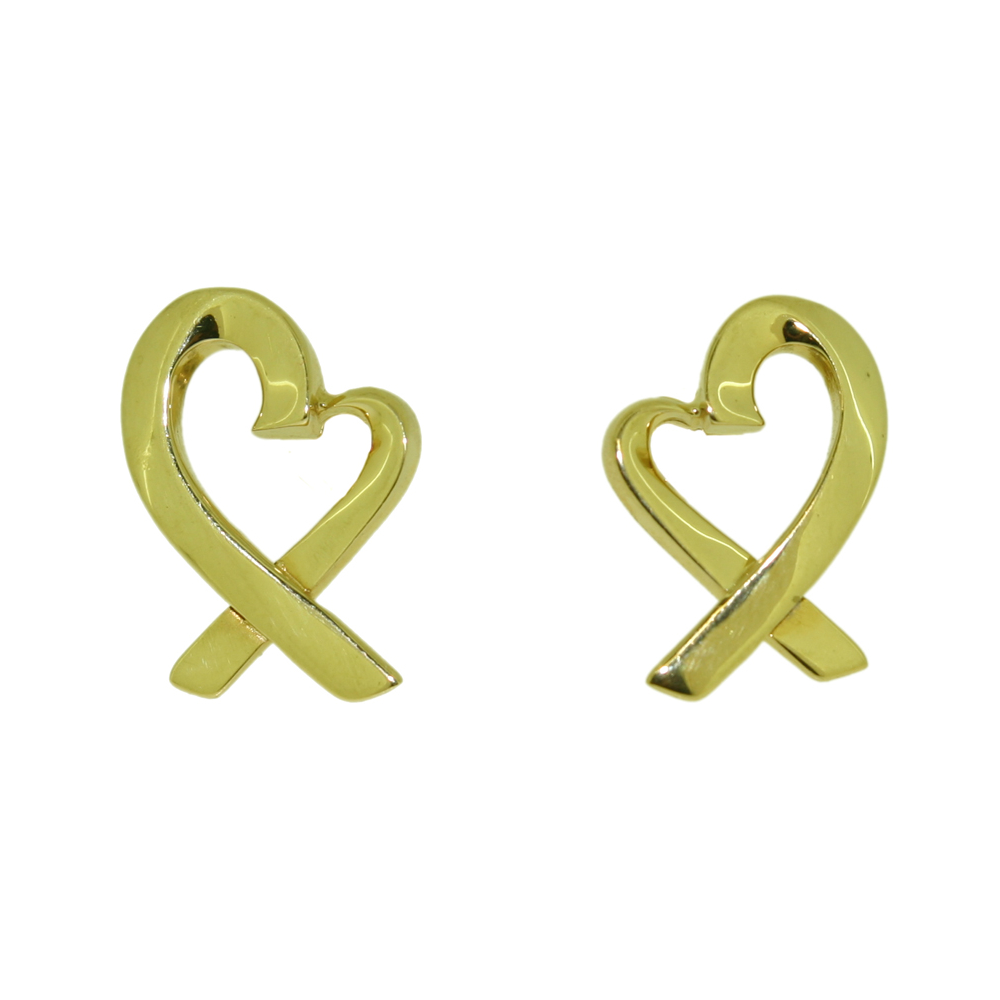 18ct Yellow Gold Heart shaped Earrings