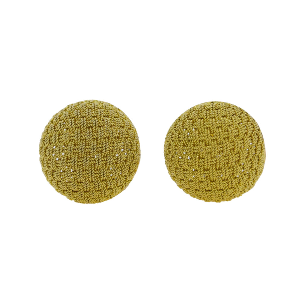 18ct Yellow gold woven circular stud earrings