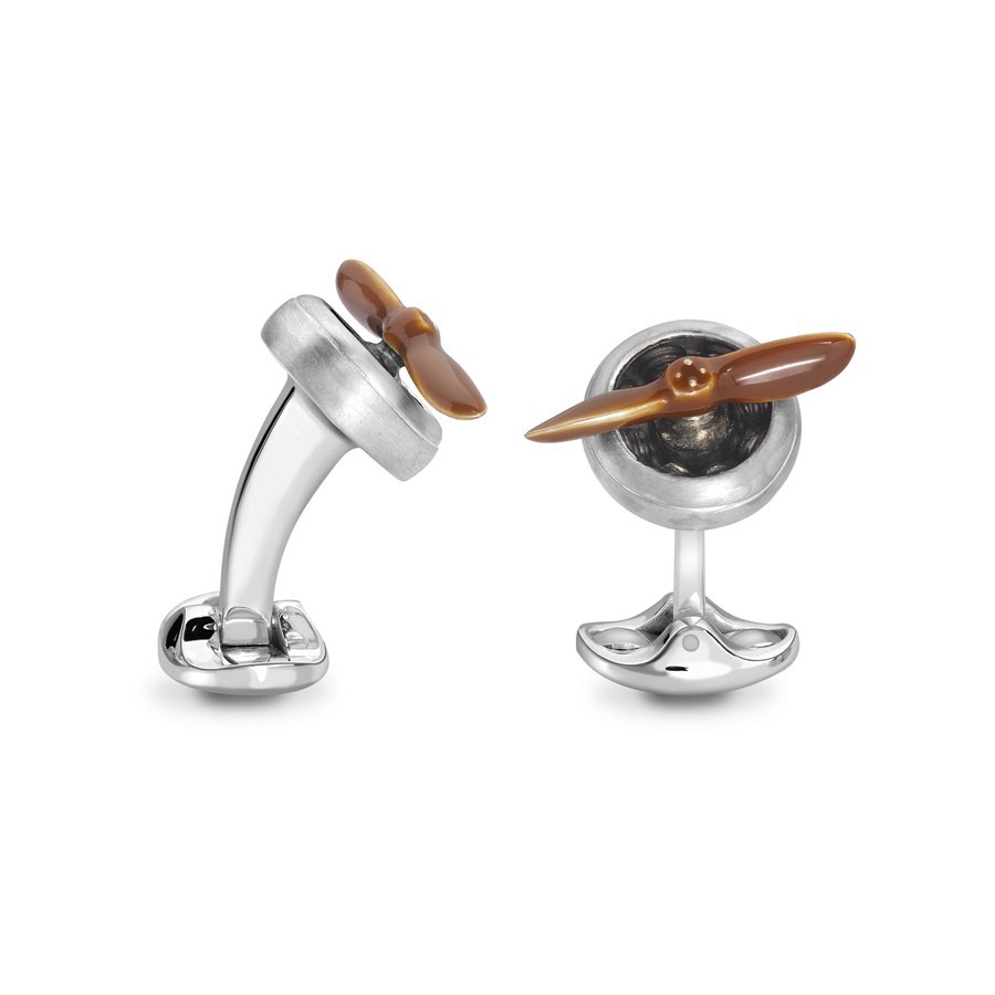 Silver and Enamel Deakin and Francis Propeller Cufflinks - Connard ...