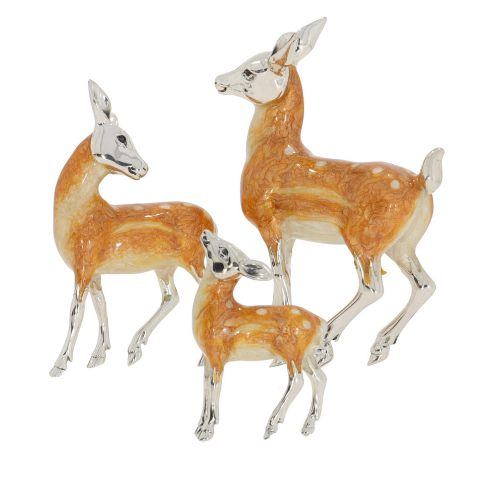 Saturno Sterling Silver and Enamel Deer Ornaments