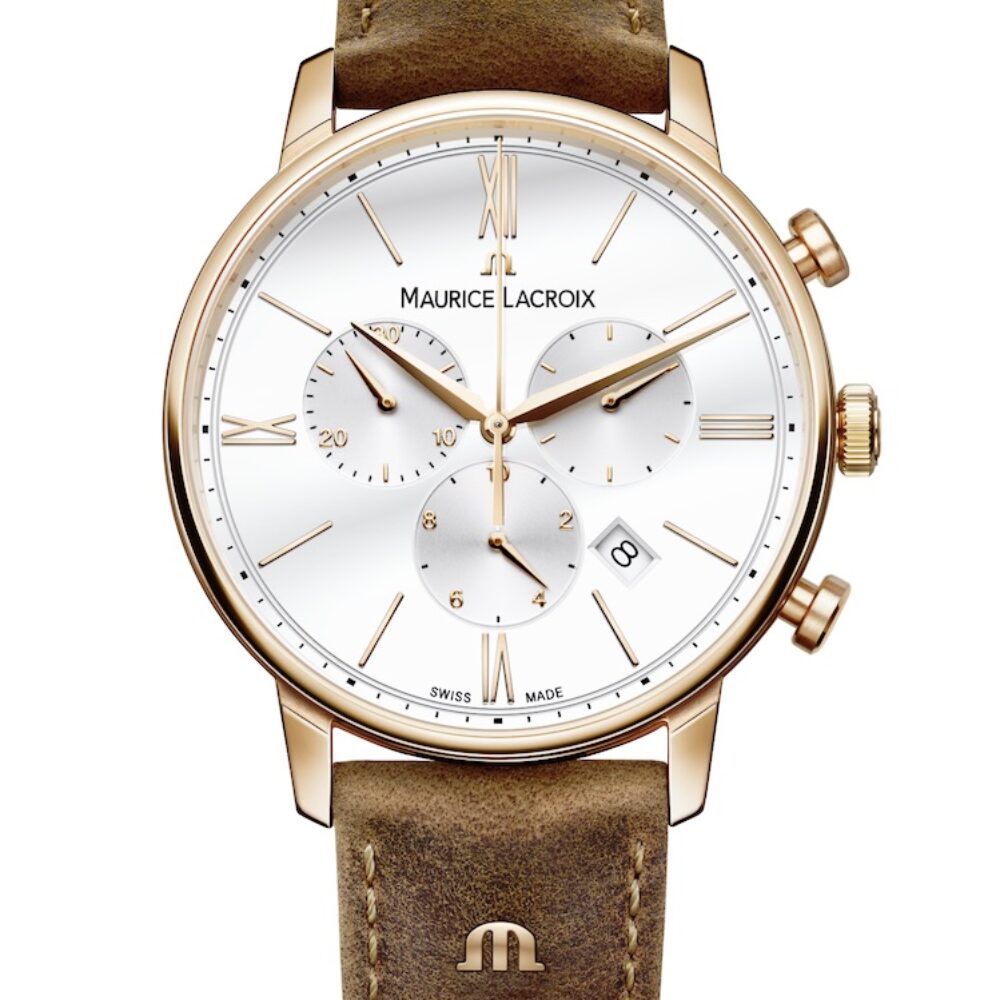 Maurice Lacroix – Eliros Gents Rose Gold Chronograph Strap Watch