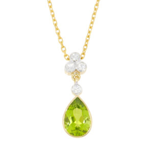 B271.5 Peridot and diamond drop pendant