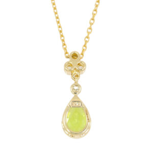 B271.5 Peridot and diamond drop pendant back