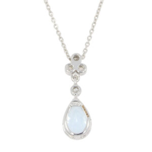 C271.5 Aquamarine and diamond drop pendant back