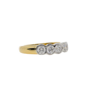 W48.4 Diamond 5 stone rub over ring 1.02cts side