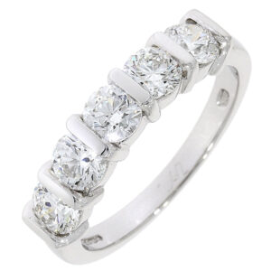 X47:4 Diamond five stone bar set ring