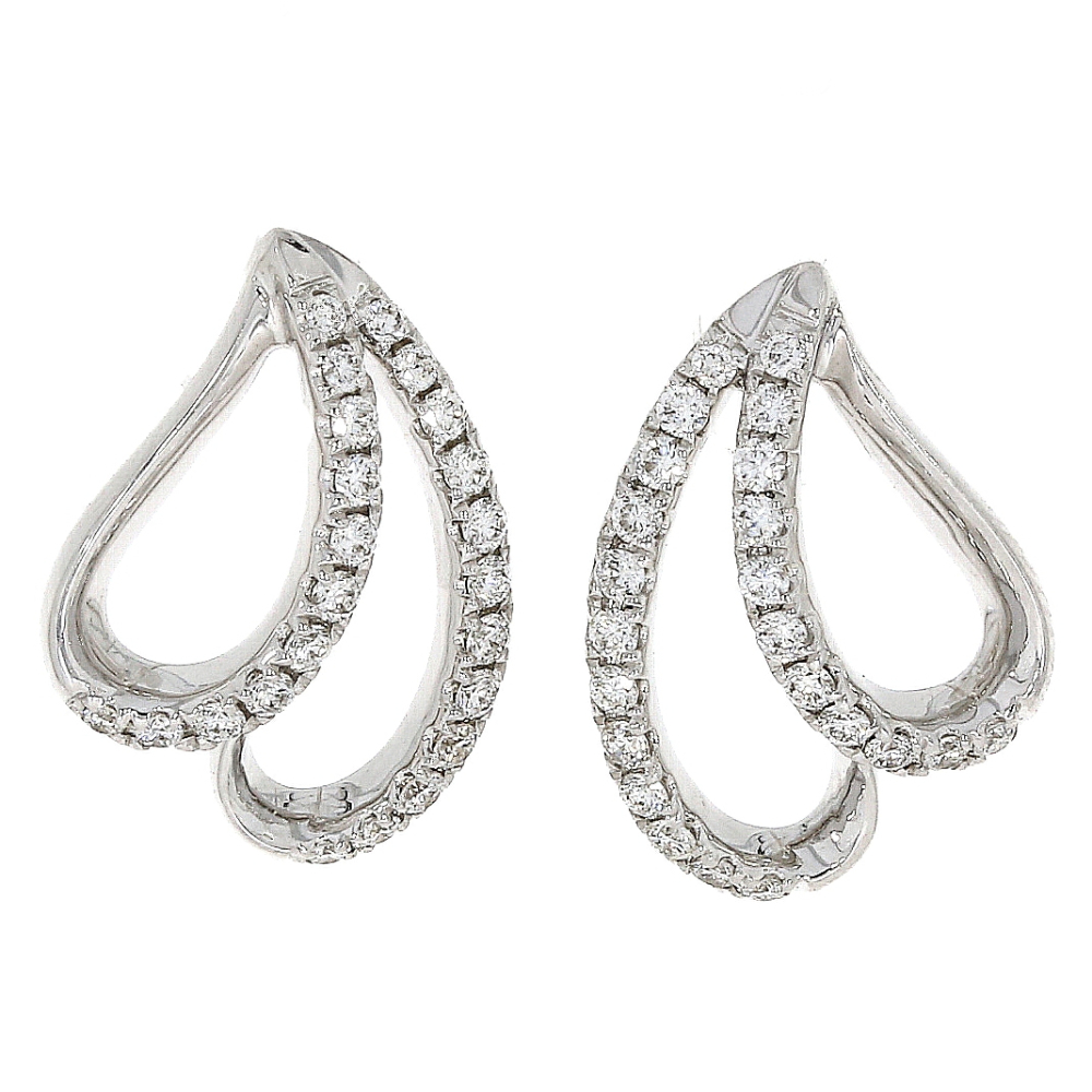 Diamond set 18ct white gold earrings