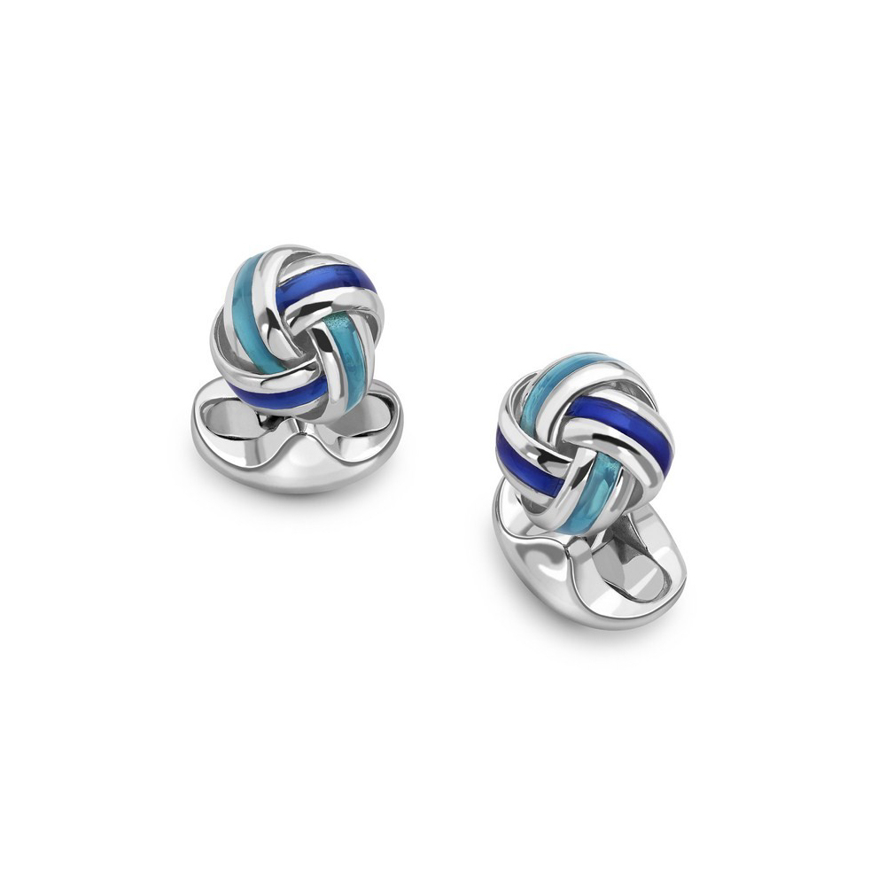 Sterling Silver and enamel Deakin and Francis Knot Cufflinks