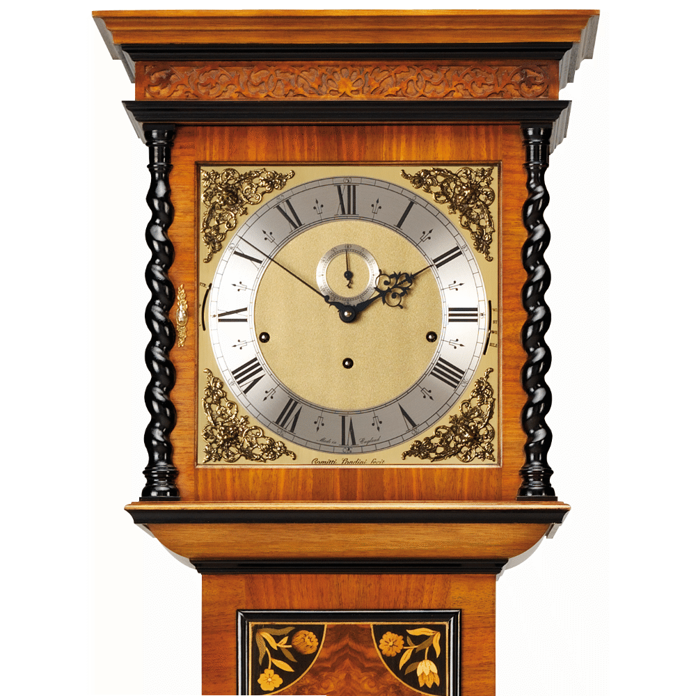 The Chartwell 8 day inlaid Walnut Comitti Tripe Chime Grandfather clock C2030TCH