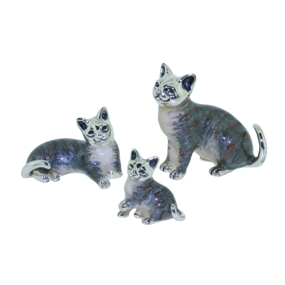 Saturno Sterling Silver and Enamel Cats – Blue Marmalade Ornaments