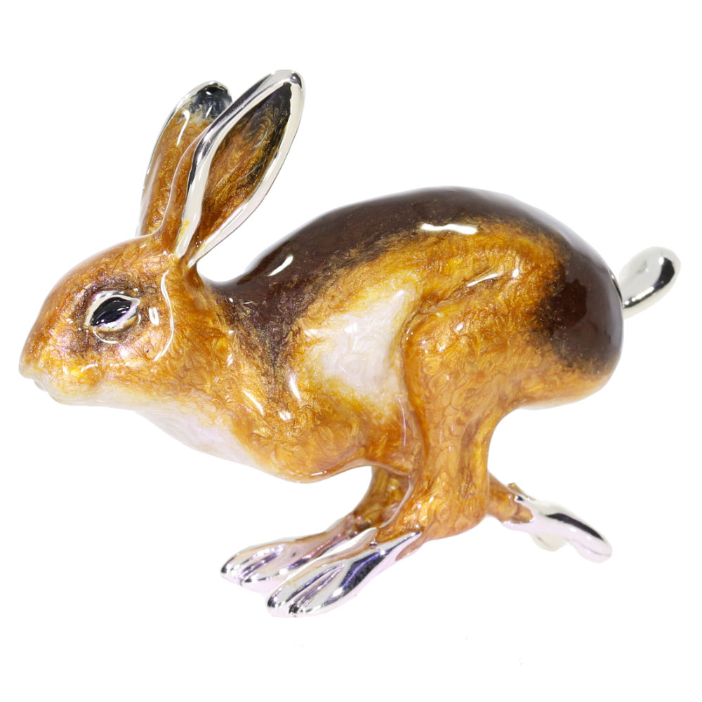 Saturno Sterling Silver and enamel Large Hare ornament