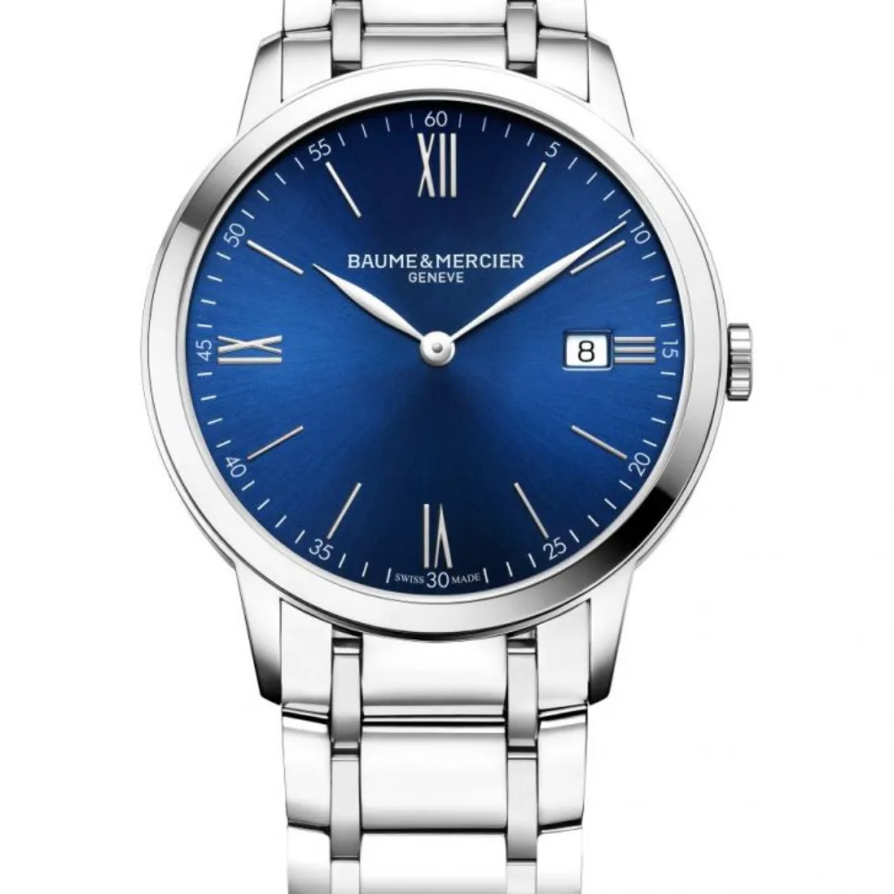 Gents stainless steel quartz Baume & Mercier Classima date bracelet watch 10382