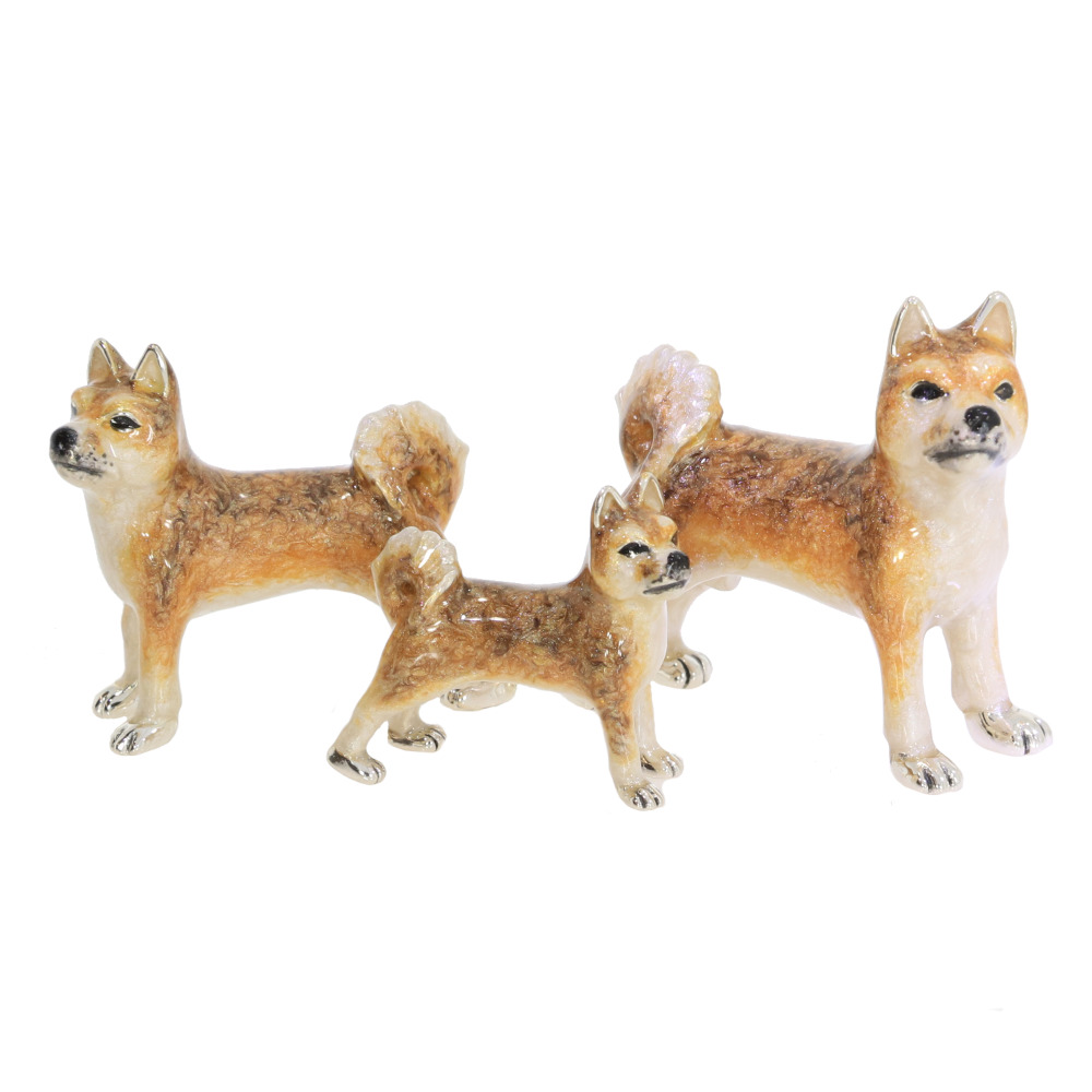 Saturno Sterling Silver and enamel Dogs – Shiba Inu ornaments