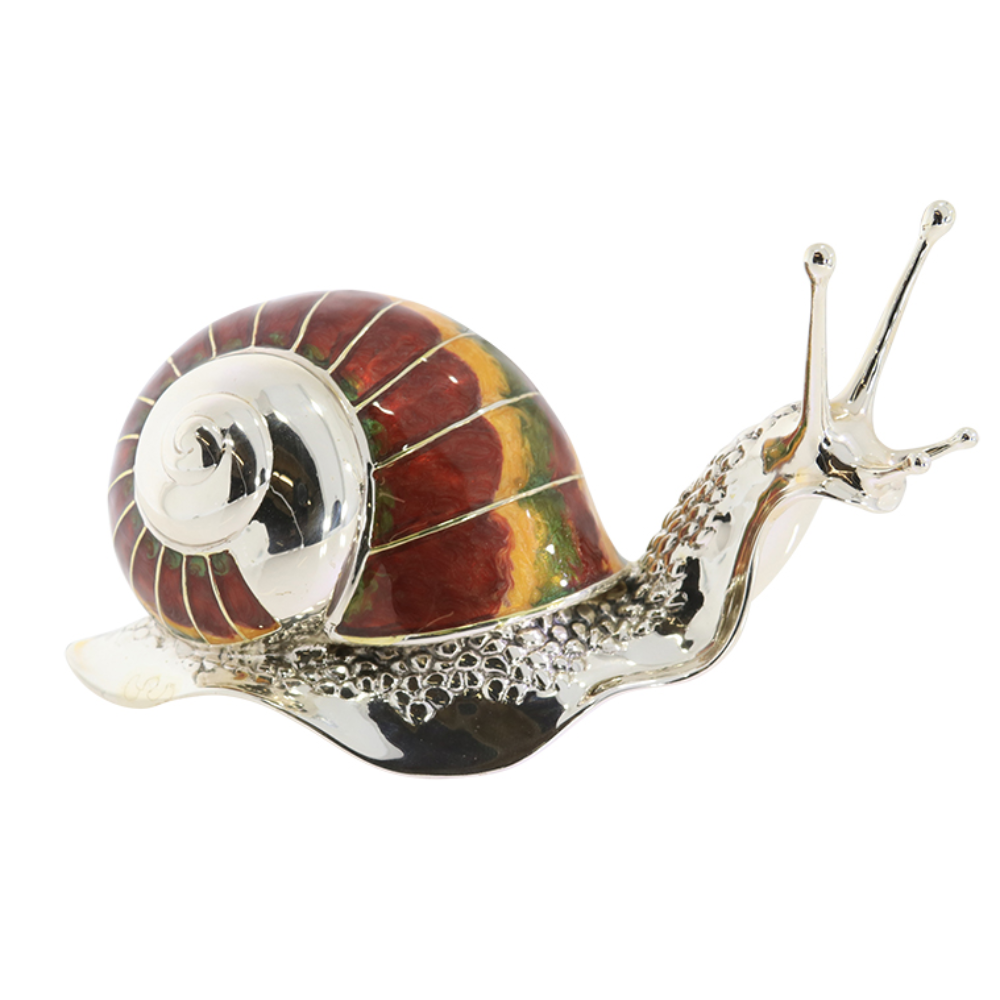Saturno Sterling Silver and Enamel Snail – Very Large Ornament