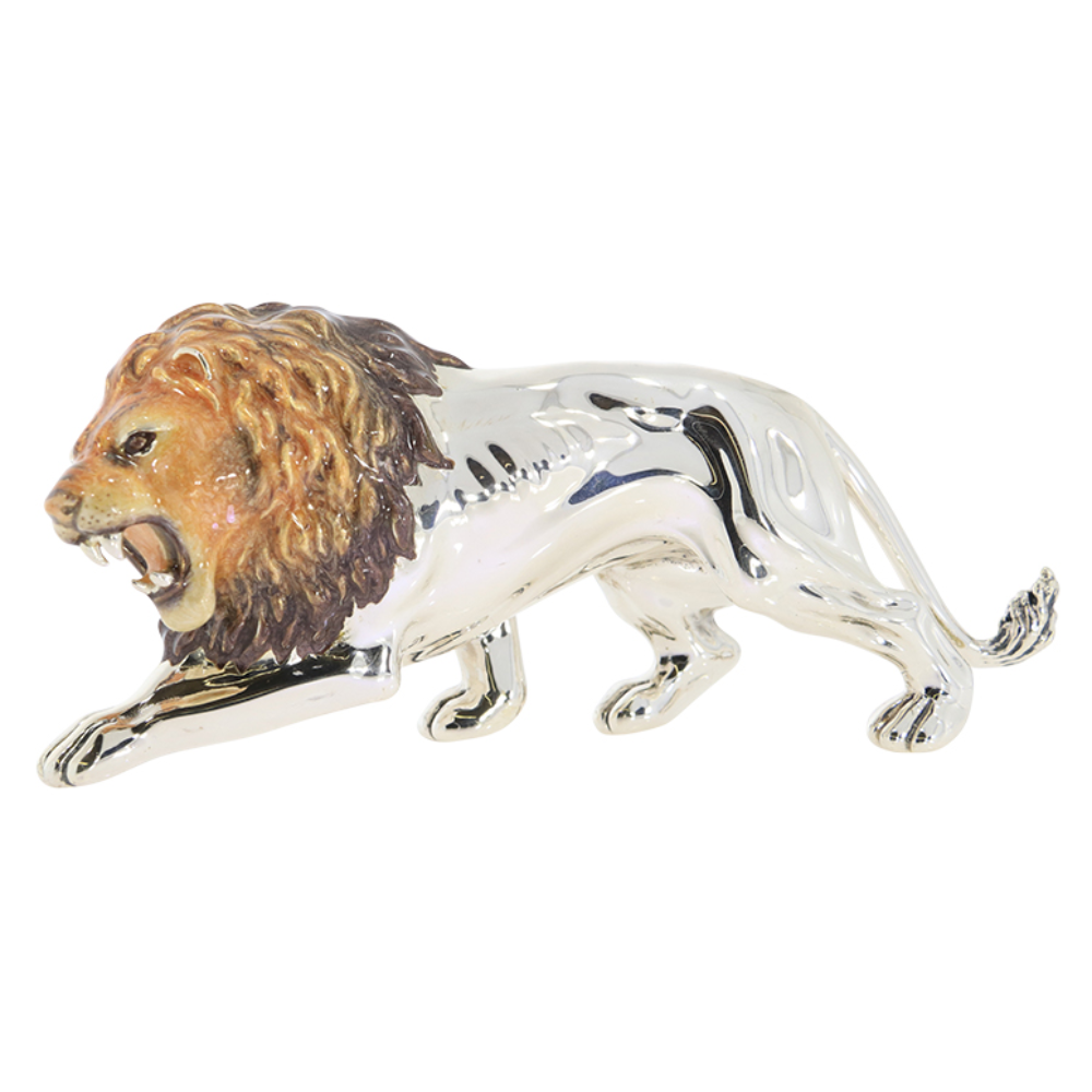 Saturno Sterling Silver and enamel Lion Ornament