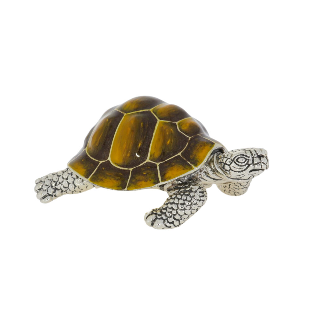 Saturno Sterling Silver and Enamel Tortoise Ornament