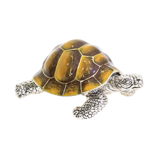 Saturno Sterling Silver and Enamel Tortoise Ornament - Connard & Son Ltd.