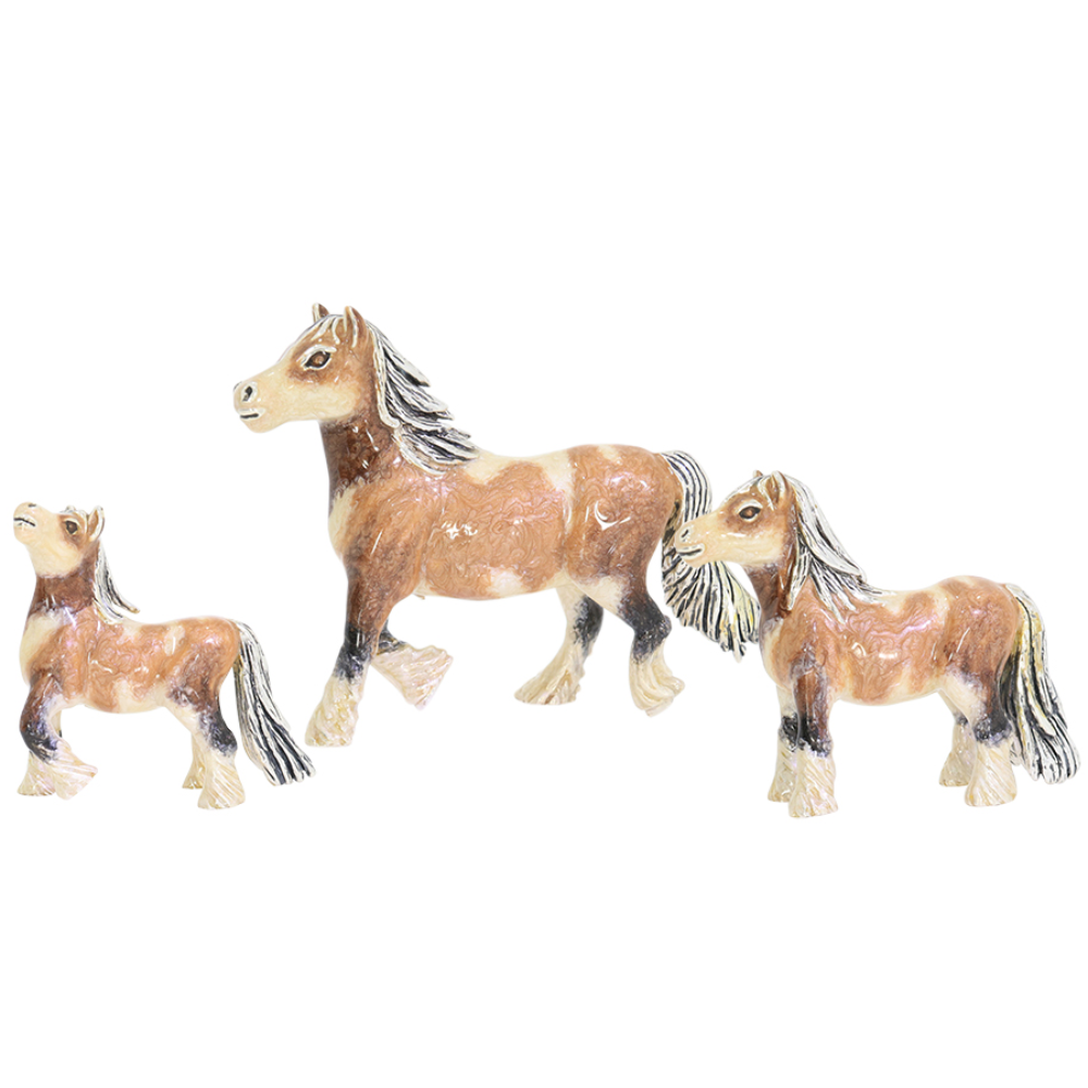 Saturno Sterling Silver and enamel Vanner Horse ornaments