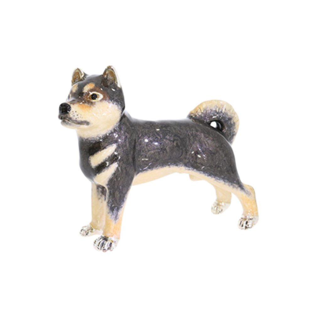 Saturno Sterling Silver and enamel Dog – Shiba Inu ornament