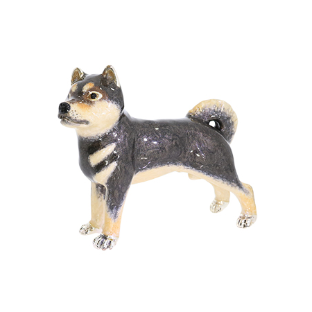 Saturno Sterling Silver And Enamel Dog - Shiba Inu Ornament - Connard 