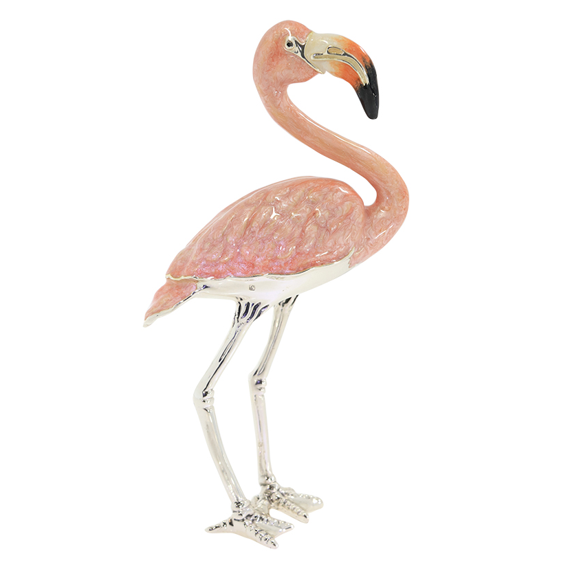 Saturno Sterling Silver and enamel large Flamingo Ornament - Connard ...